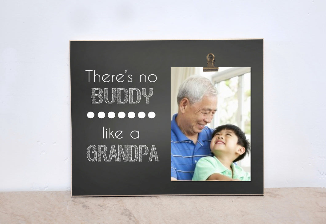 Grandpa Photo Frame, Wood Photo Frame  {There's No Buddy Like A ...}  PERSONALIZED Picture Frame Gift For Grandpa, Christmas Present Idea