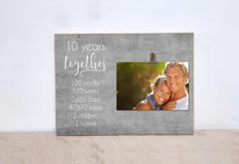 Load image into Gallery viewer, 10 year Wedding Anniversary Gift - Anniversary Photo Frame - 5 Year Anniversary - Anniversary Gift For Him - Personalized Anniversary Gift
