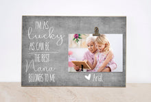 Load image into Gallery viewer, Christmas  Gift Idea for Grandma, Personalized Picture Frame {Lucky As Can Be- The Best Grandma In The World Belongs To Me} Custom Frame
