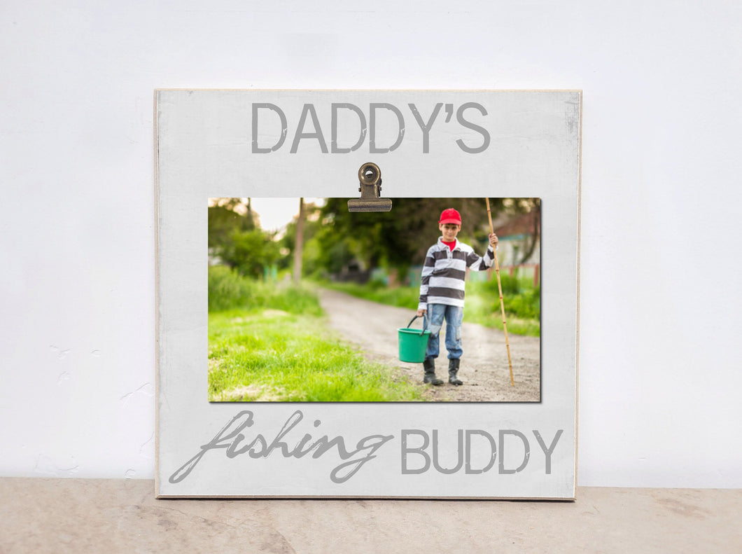 Valentines Gift Idea For Dad Picture Frame  {Daddy's Fishing Buddy}  Photo Frame Gift for Dad, Father's Day Present Dad, Personalized Gift