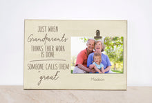 Load image into Gallery viewer, Grandparents Photo Frame, Gift For Great Grandparents, Christmas Gift, Baby Reveal to Grandparents, Great Grandparents Gift, Grandparent Day

