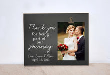 Load image into Gallery viewer, Thank You Gift, Wedding Present for Parents, Mother Of The Bride Gift, Custom Photo Frame, Personalized Picture Frame {Part of Our Journey}
