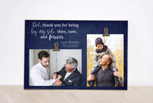 Load image into Gallery viewer, Father And Son Photo Frame, Father Of The Groom Gift, Personalized Gift For Dad, Custom Picture Frame, Wedding Ideas, Wooden Frame, 8x12

