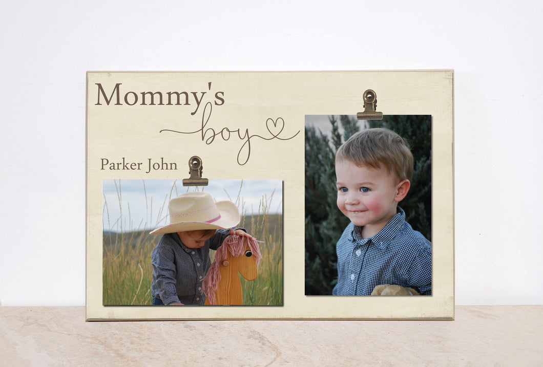 Mommy's Boys Personalized Photo Clip Frame Valentines Day Gift