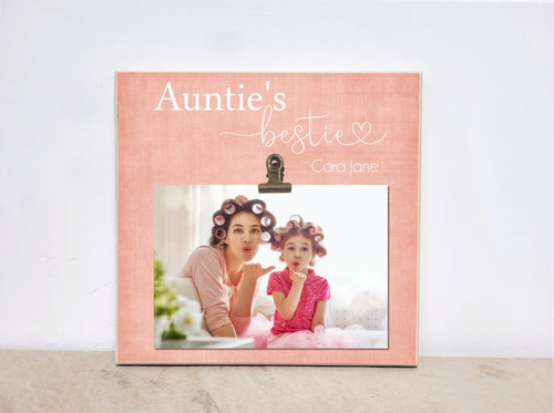 Auntie's Bestie, Personalized Auntie Photo Frame, Valentines Day Gift For Auntie, Custom Picture Frame Aunt Gift, Auntie Gift, Gift For Aunt