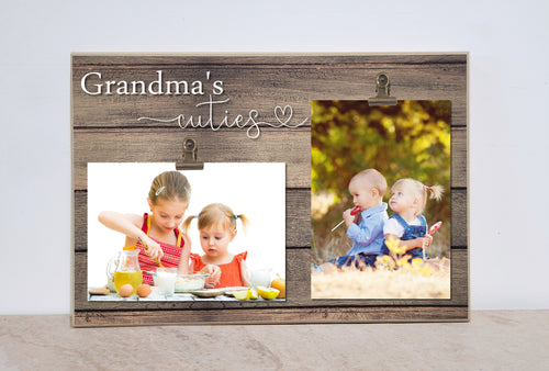 Grandma's Cuties Custom Photo Clip Frame, Granddaughter Photo Frame, Personalized Picture Frame For Mimi, Nana, Birthday, Christmas Gift