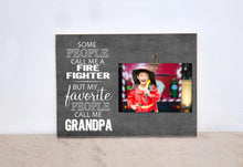 Load image into Gallery viewer, Valentines Day Gift for Grandpa, Fire Fighter Photo Frame, Personalized Picture Frame Grandpa Gift
