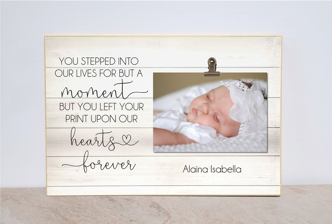 Memorial Gift, Infant Loss Gift, Memories Photo Frame {Left Your Print Upon Our Hears Forever} Miscarriage, Sympathy Gift, Picture Frame