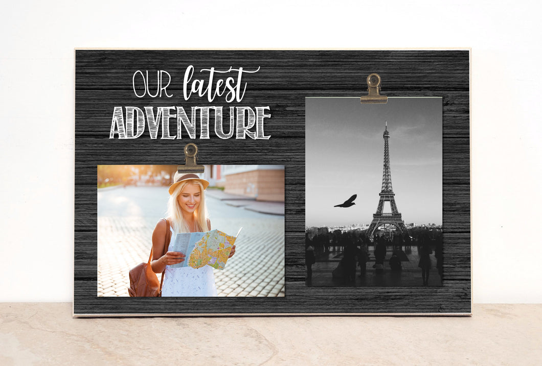 Our Latest Adventure Photo Frame, Travel Gift Idea, Map Frame, Custom Picture Frame, Gift For Traveler, Travel Photo Frame, Vacation Frame