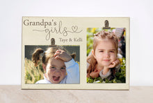 Load image into Gallery viewer, Papa&#39;s Girls Personalized Wooden Photo Frame Gift for Grandpa, Papa, Granddaughter or Grandson Gift, Christmas Gift, Valentine&#39;s Day Gift
