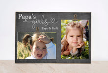 Load image into Gallery viewer, Papa&#39;s Girls Personalized Wooden Photo Frame Gift for Grandpa, Papa, Granddaughter or Grandson Gift, Christmas Gift, Valentine&#39;s Day Gift
