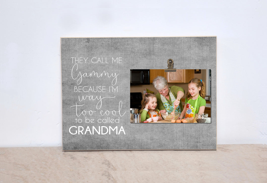 Christmas  Gift  For Grandma, Personalized Picture Frame  {I'm Way Too Cool To Be Called Grandma}  Custom Photo Frame Present For Grandma