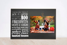 Load image into Gallery viewer, Halloween Decoration Ideas {Halloween Subway Art Photo Frame} Fall Picture Frame, Custom Wooden Frame, Halloween Props, Halloween Home Decor

