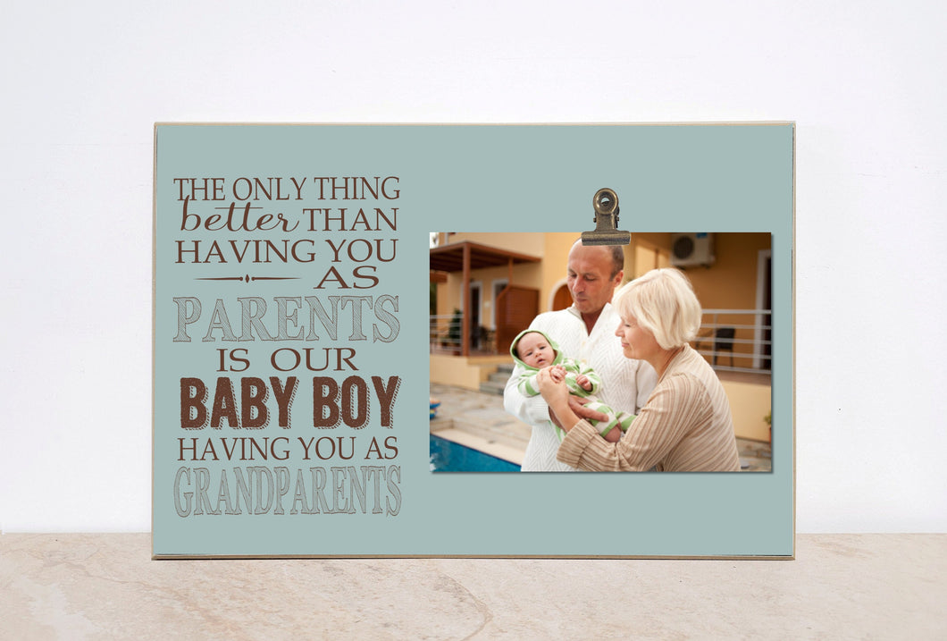 Baby Boy Gender Reveal to Grandparents Picture Frame - It's a BOY! Pregnancy Reveal, ,Grandparent Gift, Gift For New Grandparents