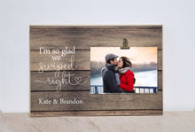 Load image into Gallery viewer, Tinder Couple Photo Frame, I&#39;m So Glad We Swiped Right Personalized Wedding or Anniversary Gift For Internet Dating, Christmas Gift
