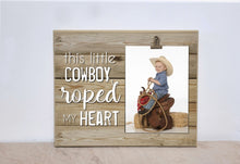Load image into Gallery viewer, Cowgirl Western Home Decor, Country Photo Frame {Little Cowgirl Roped My Heart}  Gift For Dad, Christmas Gift Idea, Daddy Daughter Gift Idea
