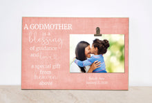 Load image into Gallery viewer, Gift For Godparents, Gift For Godmother, Godmother Photo Frame, Personalized Gift, Godparent Picture Frame, Baptism Gift, Custom Photo Frame
