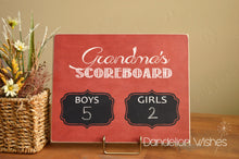 Load image into Gallery viewer, Grandma&#39;s Scoreboard, BOYS vs GIRLS Christmas Gift For Grandma, Gift For Nana, Gift For Mimi, Custom Chalkboard, Personalized Chalkboard
