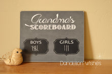 Load image into Gallery viewer, Christmas Gift Idea for Grandma, Personalized Gift, Grandma&#39;s Scoreboard, BOYS vs GIRLS, Wall Frame For Grandparents Day, Father&#39;s Day
